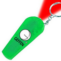 Green Light Up Keychain Whistle w/ Red LED